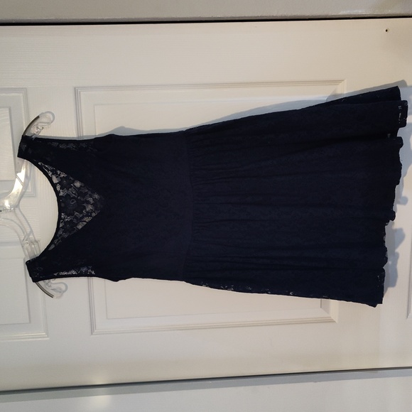 12CST- Jessica Howard 6 Navy Blue Lace Midi Dress - Picture 1 of 6